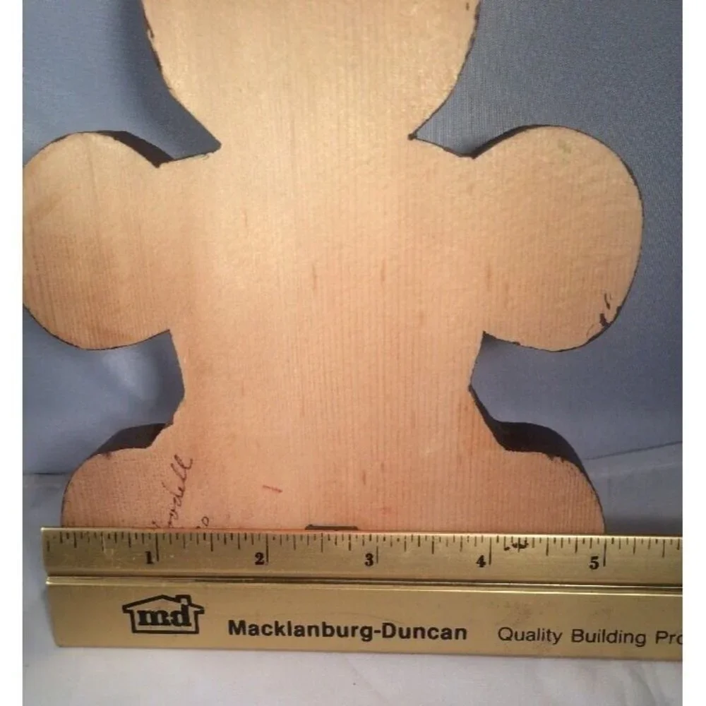 VTG 80s ‎ Roy Woodell Handmade Wooden Bear Coat Hook Pair Kids Wall Decor Rustic